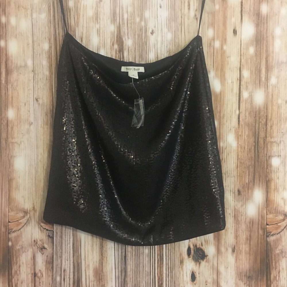 Black & Bronze Mini Skirt WHBM NWT